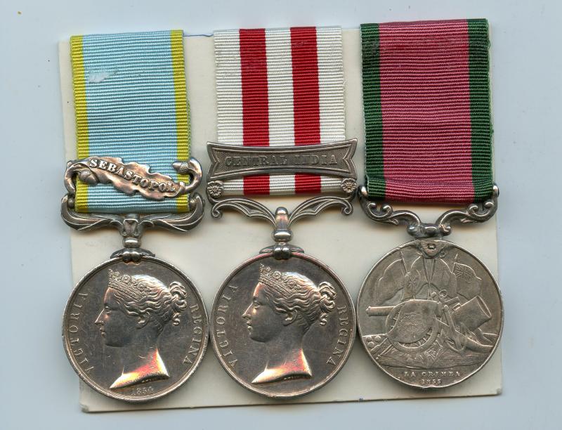 Crimea & India Mutiny Medal Group to Pte James Milne, 72nd Seaforth Highlanders