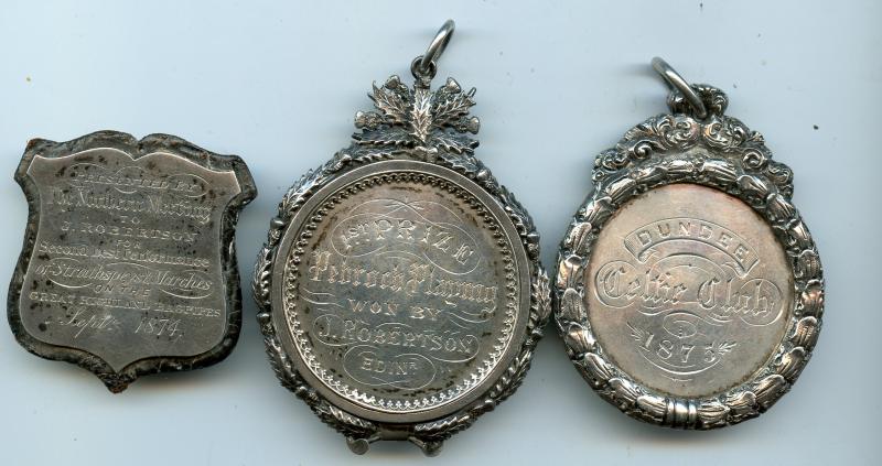 3 Silver Piping & Highland Celtic Silver Prize Awards to J Robertson