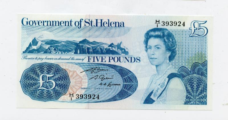 Government of St. Helena £5 Five Pounds Banknote