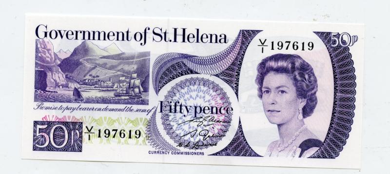 Government of St. Helena Fifty Pence Banknote 1979