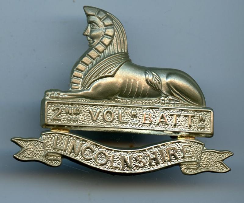 2nd Grantham Volunteer Battalion Lincolnshire Regiment Restrike  Cap Badge