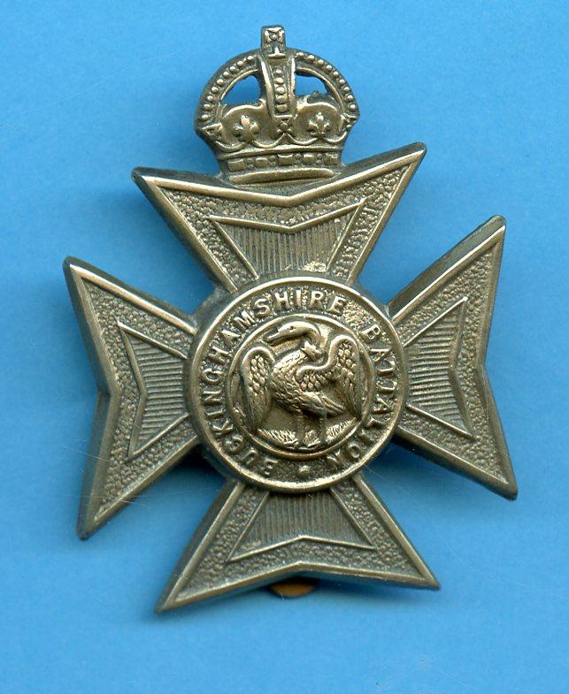 Buckinghamshire Battalion Oxfordshire Light Infantry White Metal Territorial Cap Badge