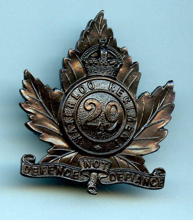Canada 29th Waterloo Regiment Cap Badge