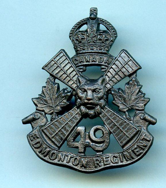 49th Edmonton Regiment Canadian Bronze cap badge