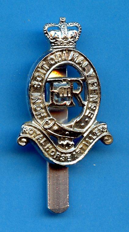 Royal Horse Artillery Queen's Crown Anodised  Cap Badge