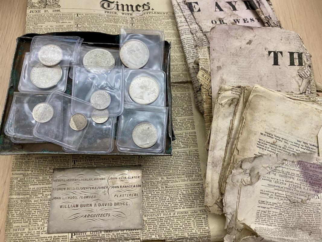 Time Capsule Coins Dated 27th June 1846 from Corraith House Symington Ayrshire