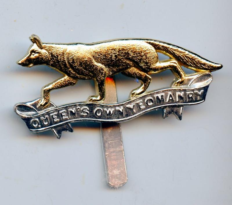 Queens Own Yeomanry  Anodised Cap Badge