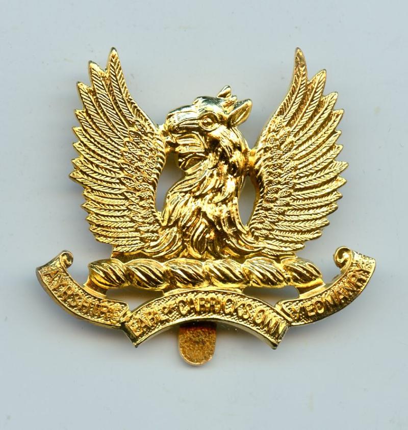 WW2 Ayrshire  Yeomanry Brass Cap Badge