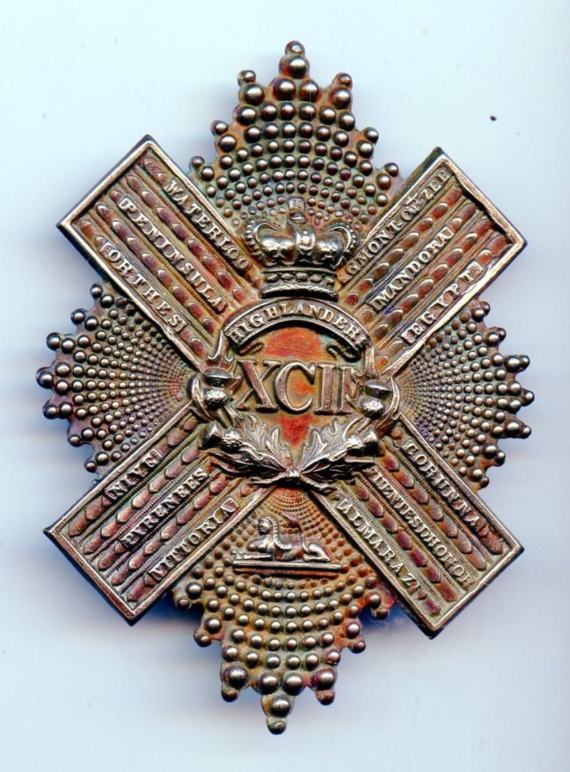 92nd Gordon Highlanders Uniform Cross Belt Plate Badge