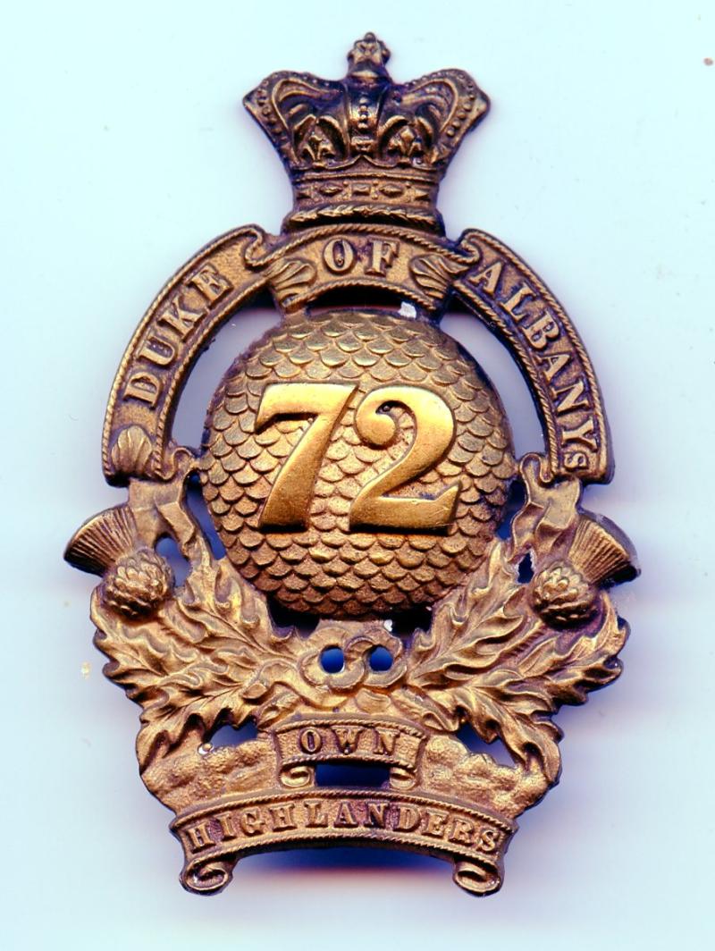 72nd  Seaforth Highlanders Feather Bonnet Badge