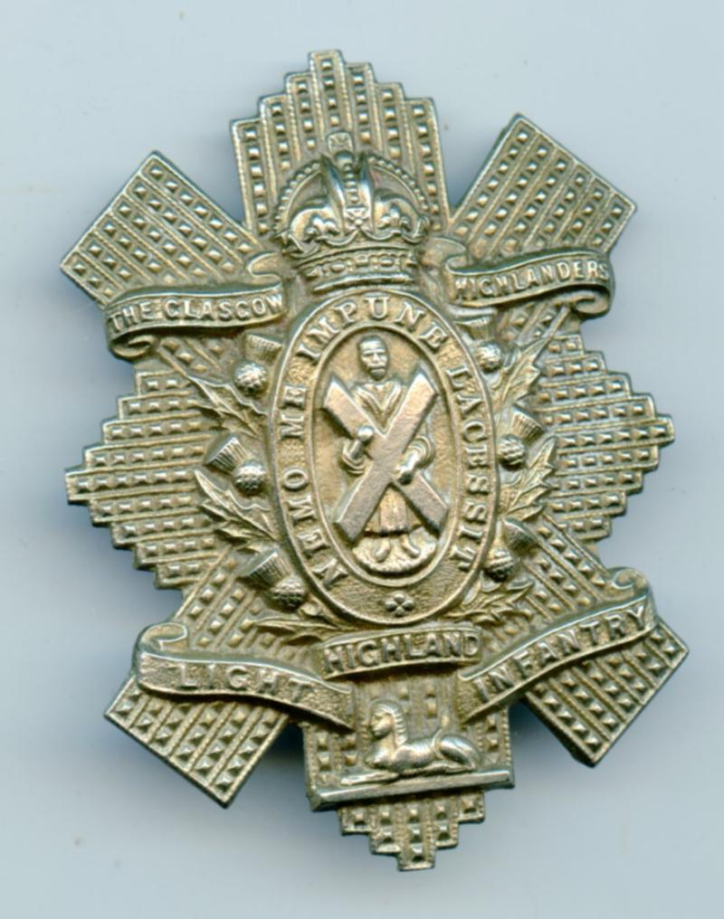 Glasgow Highlanders 9th Battalion Highland Light Infantry Cap Badge 1939-52