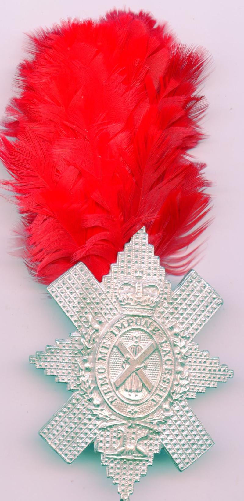 The Royal Highlanders The Black Watch Silver Plated Metal Cap Badge