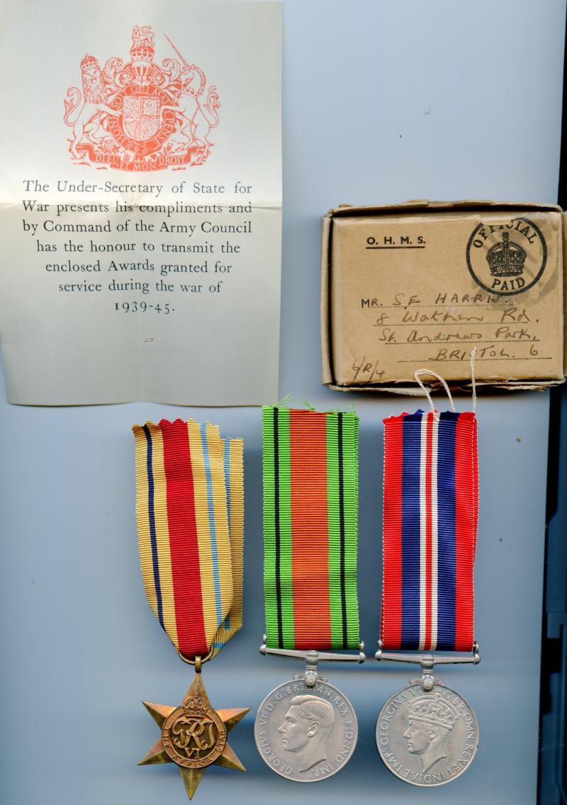 WW2 Medal Group To Cpl Stanley Ernest Harris, Royal Military Police ( From Bristol)