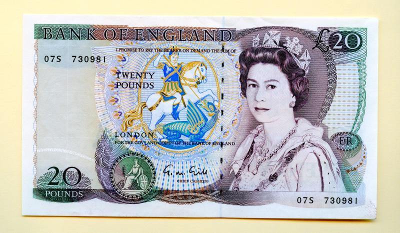 Bank of England  £20 Twenty Pounds Note  Date 1988-91  Signatory G. M. Gill Serials 07S