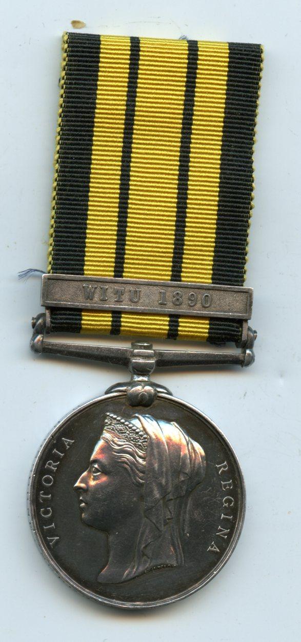 East and West Africa Medal 1 Clasp Witu 1890 To Surgeon H. R. Osborne  HMS Conquest