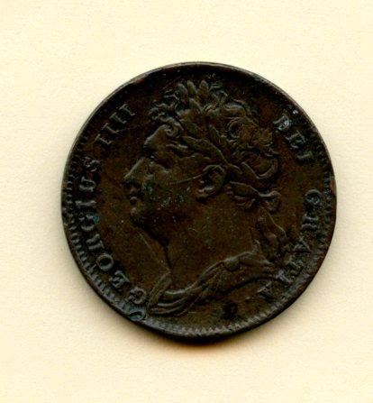 UK  George IV  Farthing Coin  Dated 1826