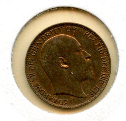 UK Edward VII  1908 Farthing Coin