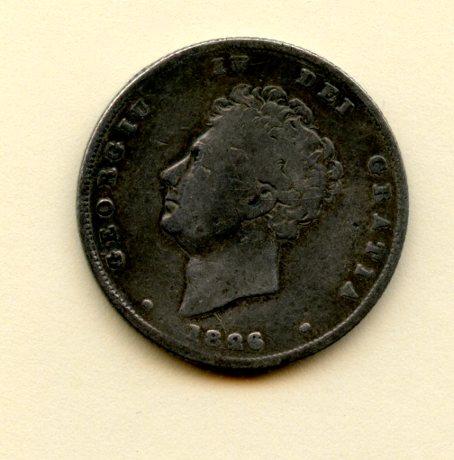 UK George IV Shilling Coin Dated 1826