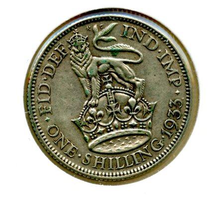 UK George V Shilling Coin Dated 1933