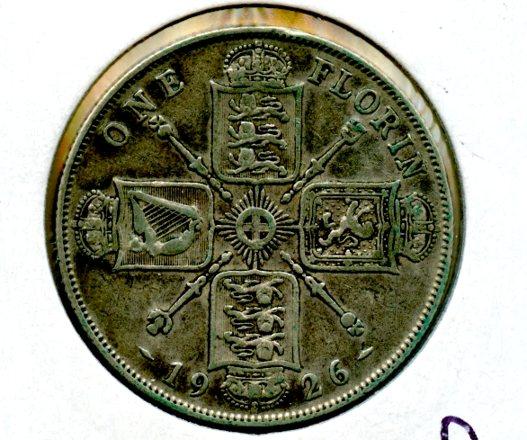 UK George V Florin Coin  Dated 1926