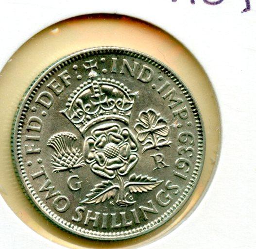 UK George VI Florin Coin  Dated 1939