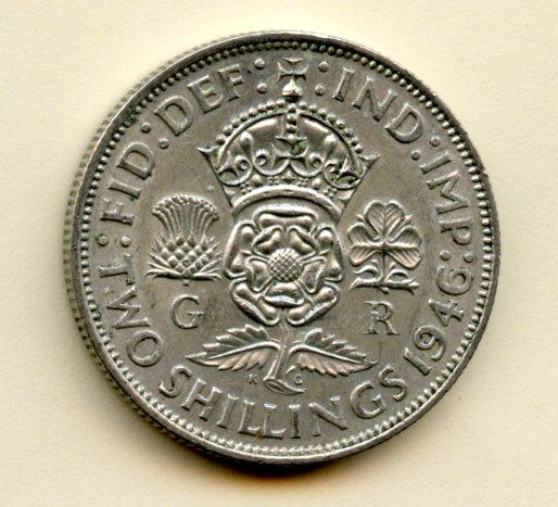 UK George VI Florin Coin  Dated 1946