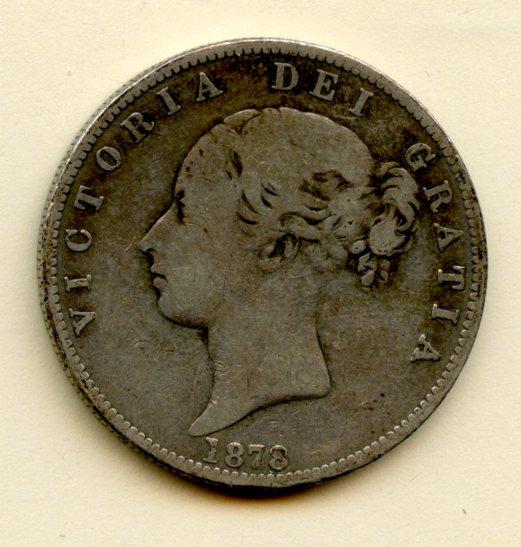 UK Victoria Half Crown Coin  Dated 1878