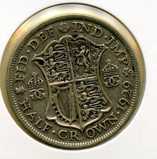UK George V Half Crown Coin  Dated 1929