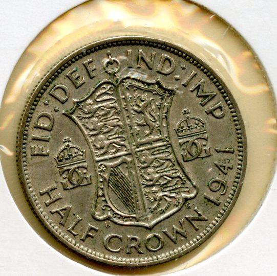 UK George VI Half Crown Coin  Dated 1941