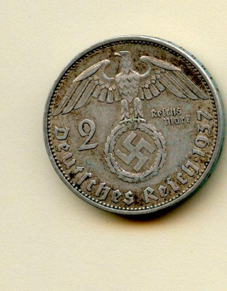 Germany 2 Marks Coin  Dated 1937