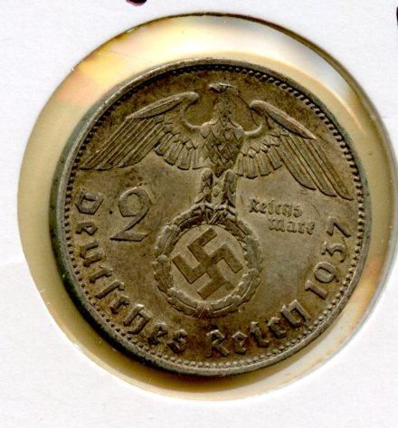 Germany 2 Marks Coin Dated 1937