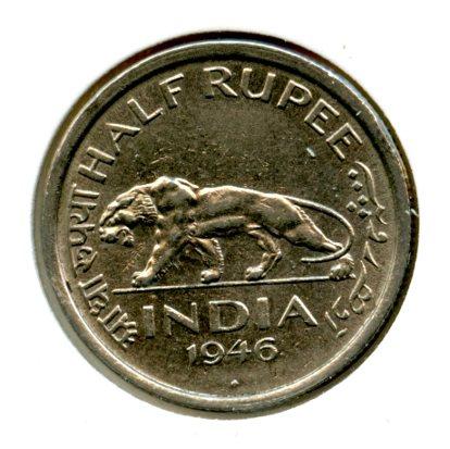 India-British  Half Rupee  Coin Dated 1946