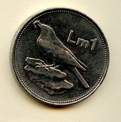 Malta £1 Lira Coin Dated 1986
