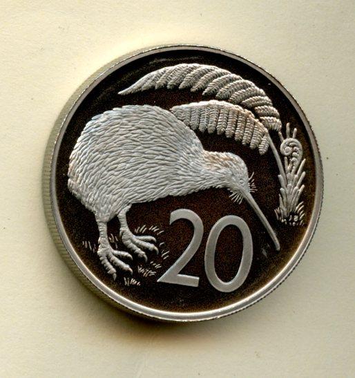 New Zealand Proof 20 Cents Coin