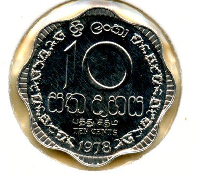 Sri-Lanka 10 Cents  Proof Coin Dated 1978