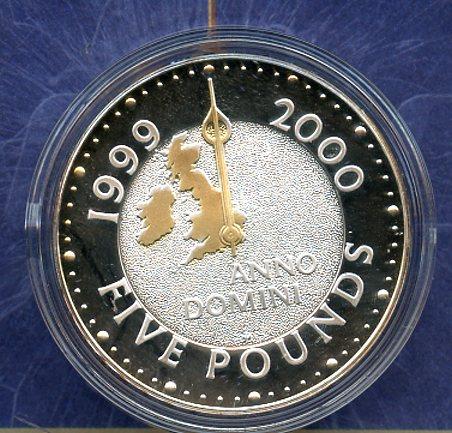 UK 2000  Millennium Silver Proof £5 Five Pound Crown Coin