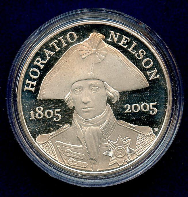 UK 2005 Horatio Nelson Silver Proof £5 Five Pound Crown Coin