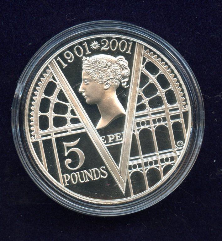 UK 2001 Victorian Anniversary  Silver Proof £5 Five Pound Crown Coin