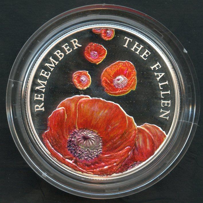 Alderney 2014 Remembrance Day Silver Proof £5 Five Pound Crown Coin