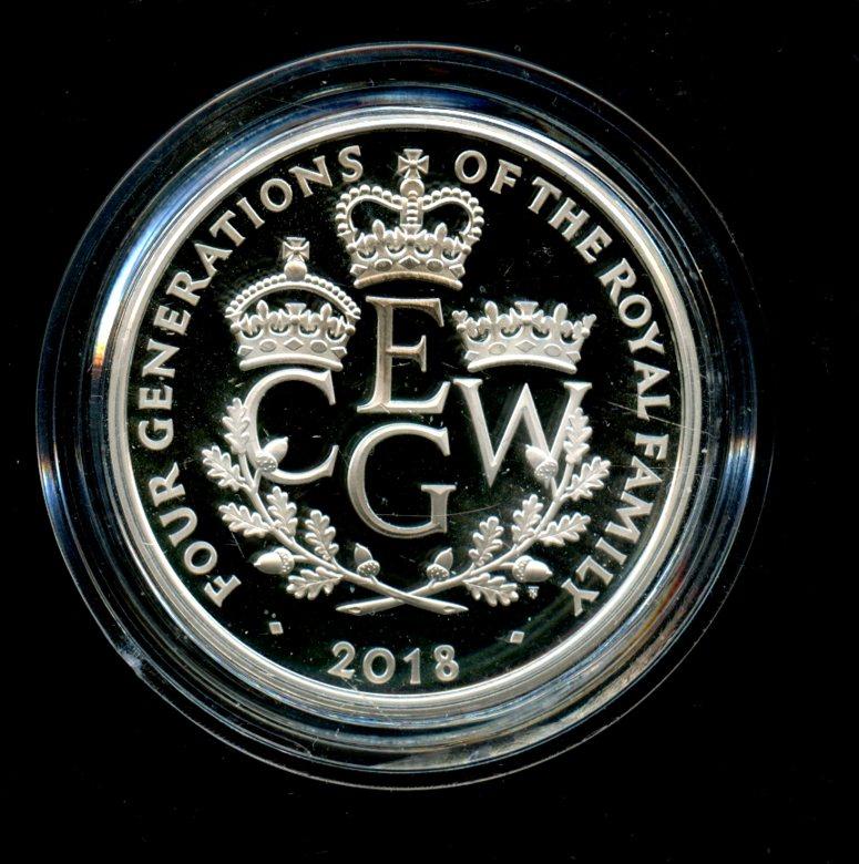 UK 2018  Four Generations of Royalty Silver Proof £5 Five Pound Crown Coin