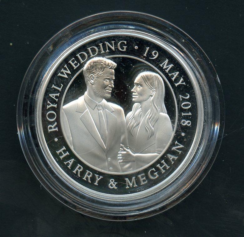 UK 2018 The Royal Wedding Harry & Megan Silver Proof £5 Five Pound Crown Coin
