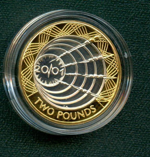 UK 2001 Marconi  Commemorative Silver Proof £2 Two Pound Coin