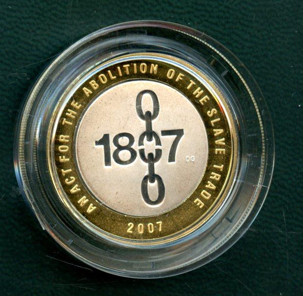 UK 2007 Abolition of Slavery Silver Proof Piedfort £2 Coin