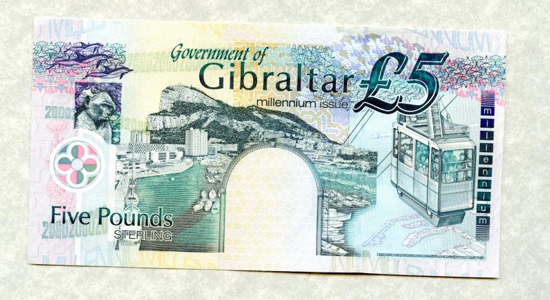 Government of Gibraltar £5 Five Pounds Banknote Millennium 2000 Issue