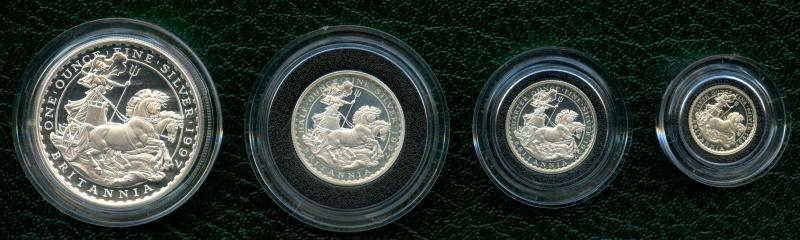 UK 1997  Silver Proof Britannia  Coin Set