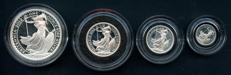 UK 2012 Silver Proof Britannia Coin Set
