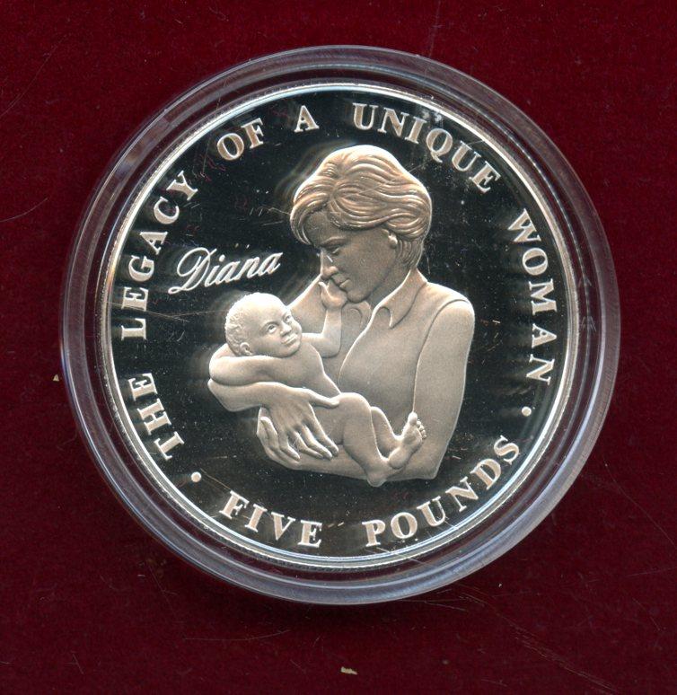 Alderney 2007 Diana Princess of  Wales 1961-1997 Memorial Silver Proof £5 Five Pound Crown Coin