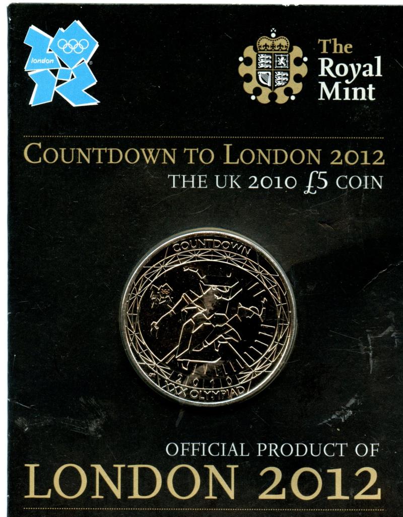 UK 2010  Countdown to London 2012 Brilliant Uncirculated £5 Coin