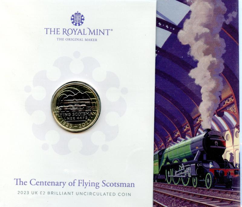 UK 2023 Centenary of Flying Scotsman Brilliant Uncirculated £2 Pound Coin