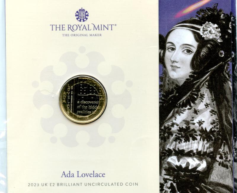 UK 2023 Ada Lovelace Brilliant Uncirculated £2 Pound Coin